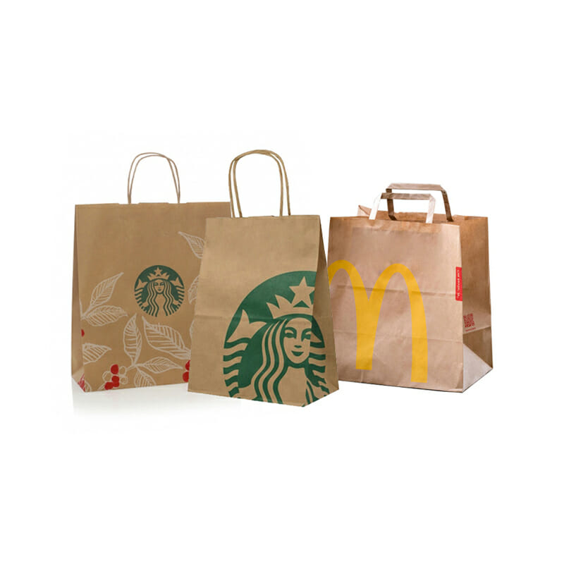 Food Kraft Paper Shopping Bags