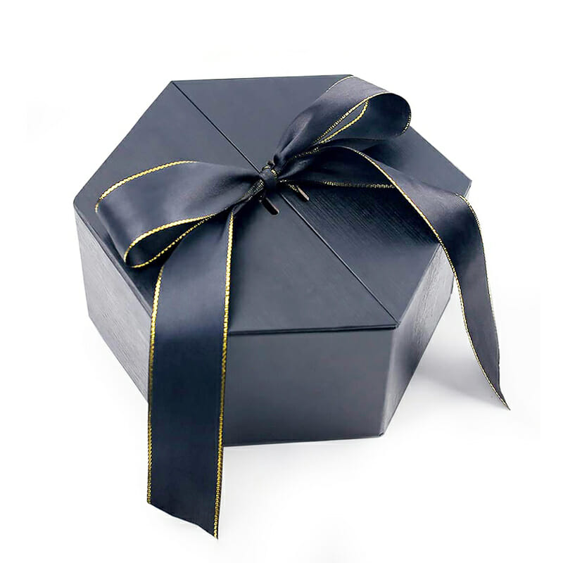 Holiday ribbon gift box