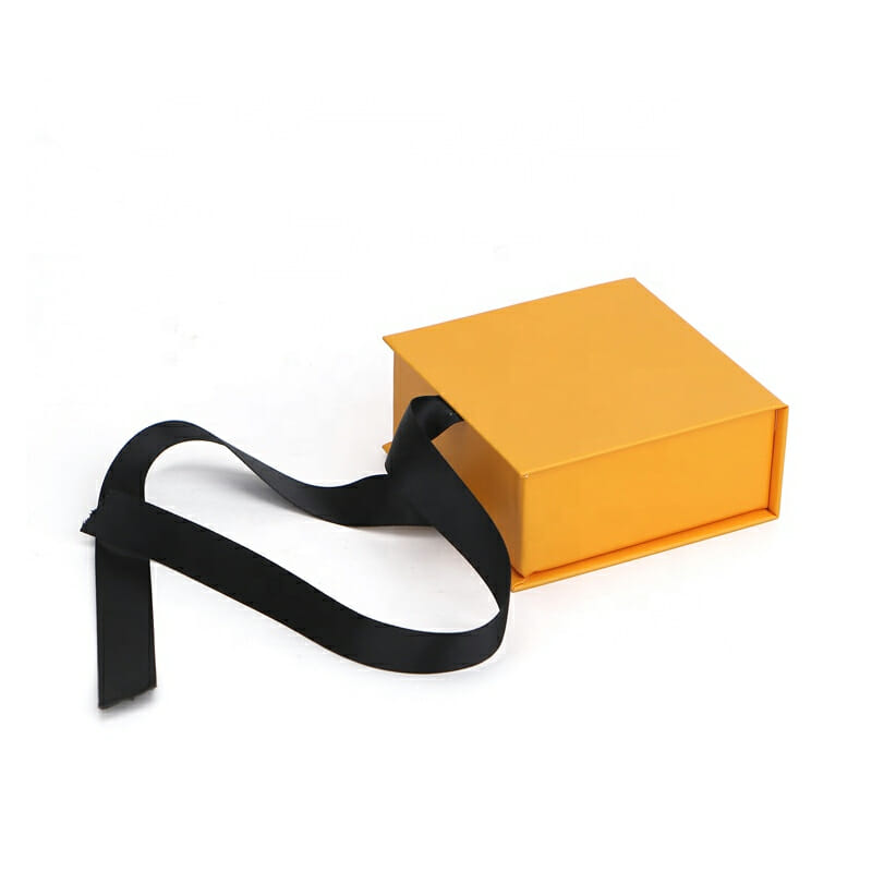 Orange jewelry ribbon packaging box