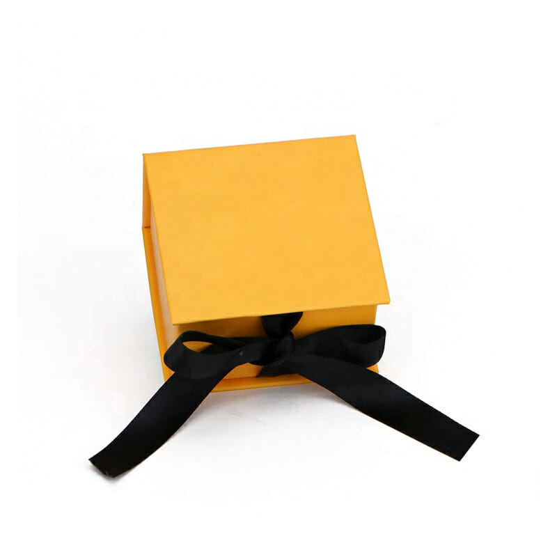 Orange jewelry ribbon packaging box