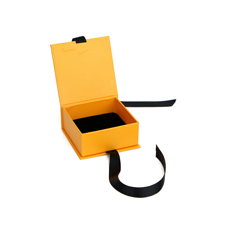 Orange jewelry ribbon packaging box