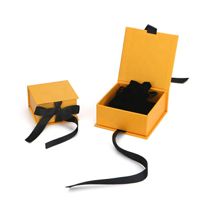 Orange jewelry ribbon packaging box