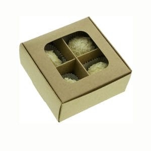 Karft Paper Packaging Truffle Boxes with Window